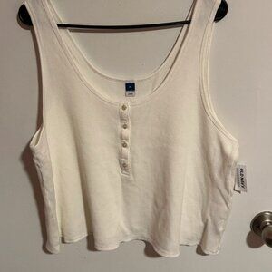 NWT Old Navy Waffle Knit Off-White Sleeveless Top size XL
